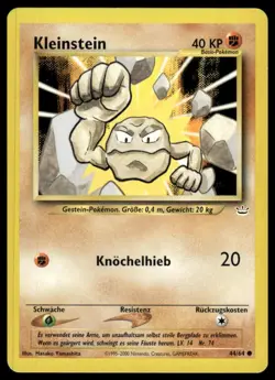 Pokemon Kleinstein Geodude #44/64 German Neo Revelation 2000 LP - Image 1