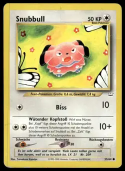 Pokemon Snubbull #55/64 German Neo Revelation 2000 LP - Image 1