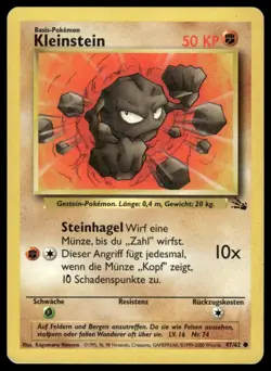 Pokemon Geodude Kleinstein #47/62 German Fossil Common 2000 HP - Image 1
