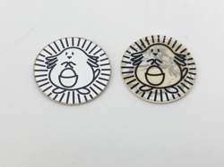 Pokemon Rare Chansey Silver Holo Coin Wizards WOTC 1999 Lot of 2 - Image 1