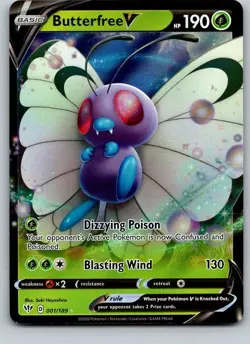 Butterfree V 1/189 Darkness Ablaze Ultra Rare Pokemon NM - Image 1