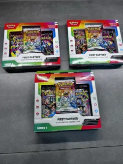 Pokemon TCG First Partner Illustration Collection Series 1 Factory Sealed Lot 3x - Image 1