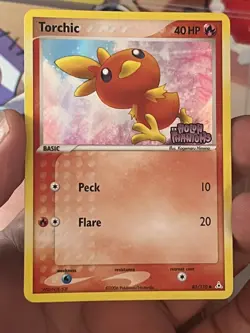 Pokemon TCG Torchic 83/110 Reverse Holo Stamped EX Holon Phantoms NM very clean - Image 1