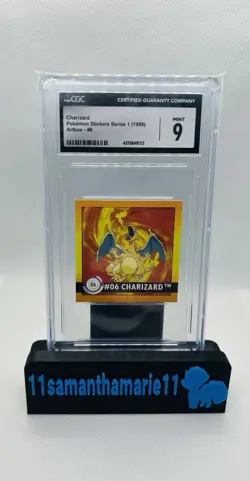 1999 Charizard Pokemon Artbox Stickers Series 1 CGC 9 - Image 1
