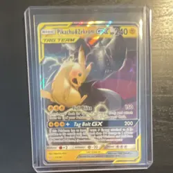 Pokemon Pikachu & Zekrom GX Ultra Rare Holo TAG TEAM 33/181 Sm-Team Up 240 HP - Image 1
