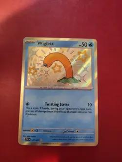 Wiglett 121/091 Paldean Fates Pokemon TCG Shiny Holo Rare Baby Shiny NM - Image 1