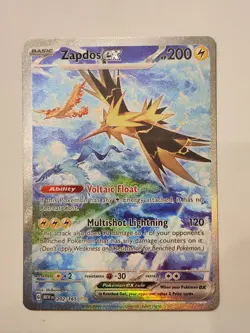 Pokemon TCG - Zapdos EX 202/165 Scarlet & Violet 151 SIR Full Art Rare - Image 1