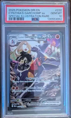 2025 Pokemon Dri En Cynthia's Garchomp Ex Special Illustration Rare #232 PSA 10 - Image 1