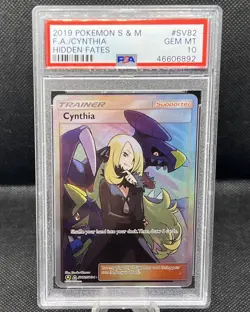 Cynthia SV82/SV94 Hidden Fates Pokemon TCG PSA 10 GEM MT - Image 1