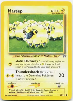 Pokemon TCG Mareep Neo Genesis Common 065/111 Unlimited - Image 1