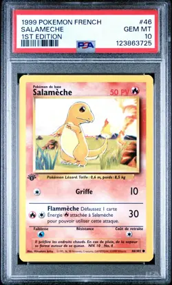 Carte Pokemon Salameche 46/102 Set de base Edition 1 PSA 10 GEM MINT 🔥 - Image 2