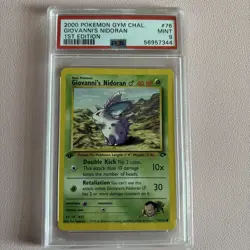 PSA 9 Giovanni's Nidoran 2000 Pokemon Card 76/132 1st Edition Gym Challenge - Image 1