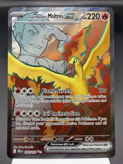 Team Rocket’s Moltres ex 208/182 - Full Art - Destined Rivals Pokemon Card MINT - Image 1