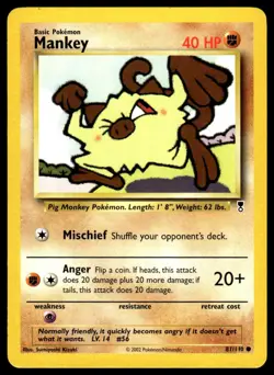 Pokemon Legendary Mankey #081/110 NM - Exact Card Shown - PNG - Image 1
