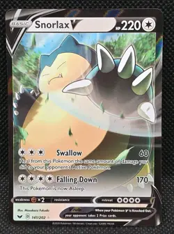 Snorlax V 141/202 Sword & Shield Full Art Ultra Rare 2020 Pokemon Card - Image 1