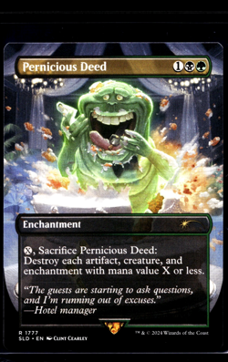 MTG Magic the Gathering Secret Lair Ghostbusters #1777 Pernicious Deed Slimer - Image 1