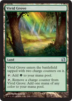 4x MTG Vivid Grove - Foil, Light Play, English Modern Masters - Image 1