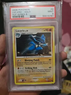 Lucario Holo 2008 Pokemon POP Series 8 #2 PSA 9 Mint - Image 2