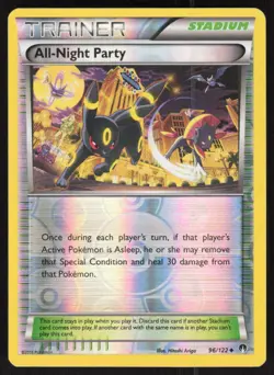 All-Night Party 96/122 Uncommon BREAKpoint Pokemon Reverse Holo Near Mint - Image 1