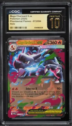 2025 Pokemon PFL Mega Charizard X ex Double Rare 013/094 CGC 10 Pristine - Image 1