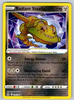 2022 Lost Origin Radiant Steelix1 Radiant Rare #124 - Image 1