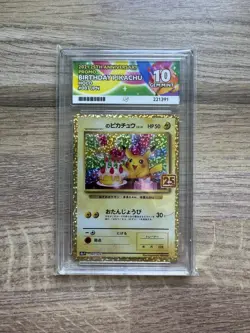 Ace 10 - Birthday Pikachu Pokemon 2021 25th Anniversary Promo Japanese 007/025 - Image 1