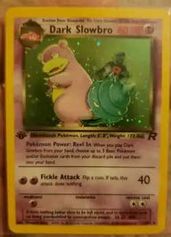 SWIRL Dark Slowbro 12/82 2000 Team Rocket 1st Edition Holo Rare - Pokemon - Image 5