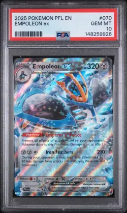 2025 Pokemon Pfl En-Phantasmal Flames #070 Empoleon Ex PSA 10 - Image 1