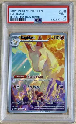 2025 Pokemon SV Destined Rivals DRI EN Rapidash #189/182 PSA 9 Mint - Image 1