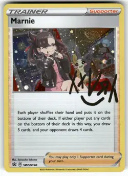 Marnie SWSH120 Galaxy Swirl Holo Promo Sword & Shield Promo Pokemon Near Mint - Image 1