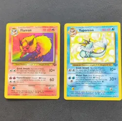 1999 Pokemon Jungle Flareon/Vaporeon Card Lot - 2 Cards - LP - Image 1