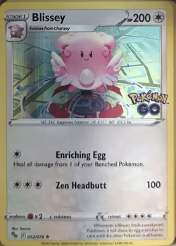 Pokemon Pokemon GO Holo Blissey 052/078 Holo R NM - Image 1