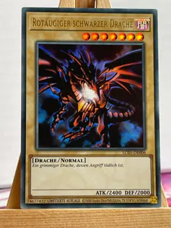 Rotaugiger Schwarzer Drache LC01-DE006 Ultra Rare Deutsch NM YUGIOH - Image 1