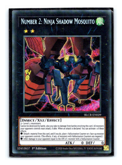 Number 2: Ninja Shadow Mosquito - BLCR-EN029 - Secret Rare 1st Edition Yugioh - Image 1