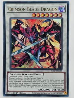 YuGiOh - BLZD-EN037 Crimson Blade Dragon - Ultra Rare - Image 1