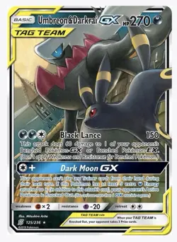 Pokemon TCG Umbreon & Darkrai GX TAG TEAM Holo Card 125/236 Ultra Rare 270 HP - Image 1
