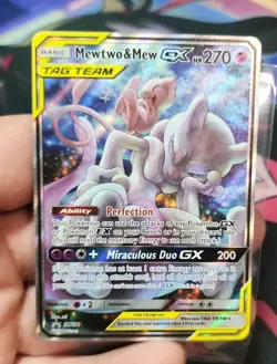 Pokemon Mewtwo and Mew GX TCG Sun & Moon Holo Promo Card #SM191 - Image 1
