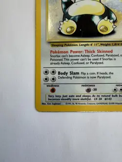 Pokemon Snorlax 11/64 Jungle Holo Rare Basic Card 1999 English - Image 3