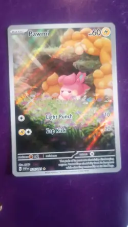Pokemon Pawmi TCG Full Art Holo Card 226/091 Paldean Fates Illustration Rare - Image 1