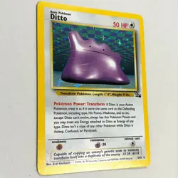 Ditto 3/62 Rare Pokemon TCG Card Holo Fossil 50HP - Vintage Basic 1999 MP - Image 1