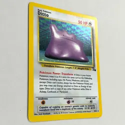 Ditto 3/62 Rare Pokemon TCG Card Holo Fossil 50HP - Vintage Basic 1999 MP - Image 2