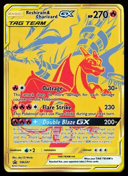 Reshiram & Charizard GX SM247 Holo Sun & Moon Promo Pokemon Card - Image 1
