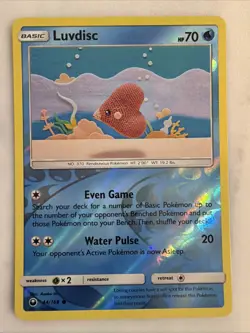 Luvdisc 44/168 Pokemon Card Asako Ito Crochet Art Reverse Holo Celestial Storm - Image 1