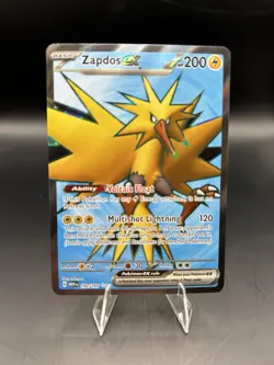 Zapdos ex Full Art 192/165 Scarlet & Violet 151 Pokemon Near Mint - Image 1