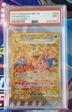 Charizard EX 228/197 SV3 Obsidian Flames Gold Hyper Rare Pokemon 2023 PSA 9 Mint - Image 1
