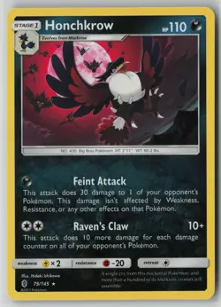 Honchkrow 79/145 Pokemon Guardians Rising Rare Lightly Played Card (LP) - Image 1
