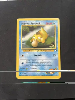 W Stamp Misty's Psyduck Gold Promo Rare Pokemon Card 54/132 WOTC - Image 2