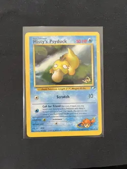 W Stamp Misty's Psyduck Gold Promo Rare Pokemon Card 54/132 WOTC - Image 3