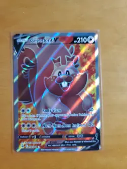 Greedent V 256/264 Fusion Strike NM Full Art Ultra Rare Pokemon Card - Image 1