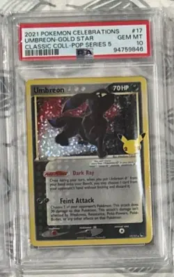 Pokemon Celebrations Umbreon Gold Star #17/17 PSA 10 - Image 1